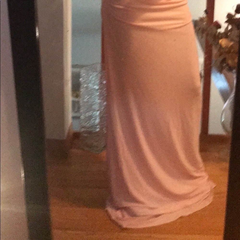 Cache long pink dress with rhinestones on front. - Picture 4 of 4